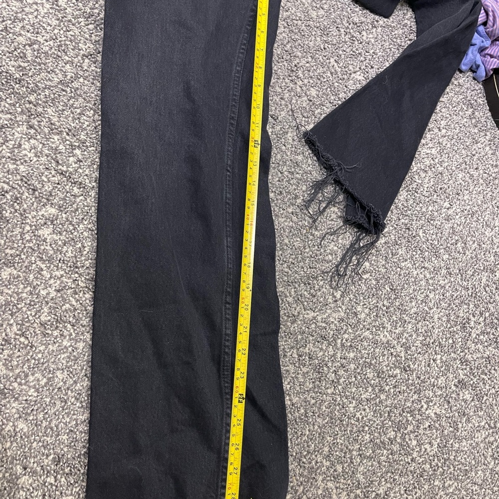 Zara Black High Rise Wide Leg Jeans US 2 - Picture 9 of 10